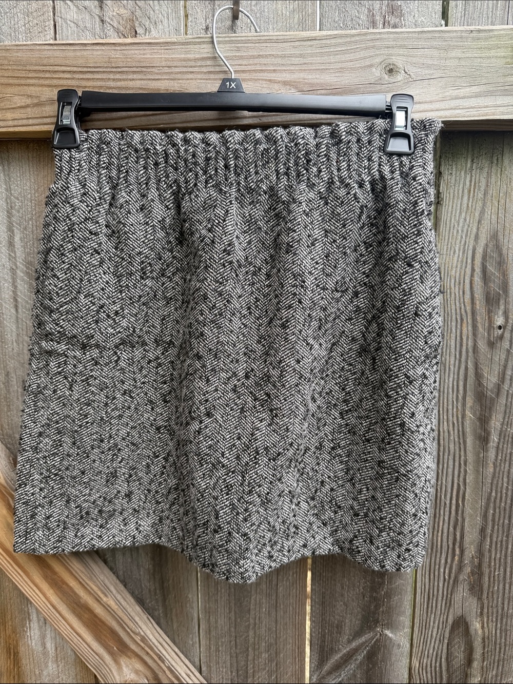 J. Crew Herringbone Sidewalk Mini Skirt Wool Blend